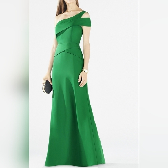 HP. BCBGMAXAZRIA Gown Annely One Shoulder Peplum Gown - Picture 14 of 14